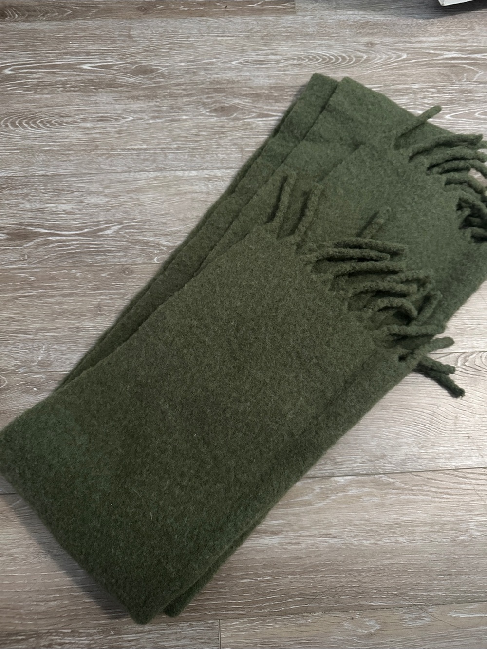 H&M Olive Green Fringe Throw